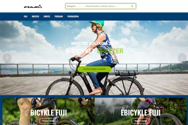 Fuji-bikes.sk je vybavená rýchlou Woocommerce  témou od tých najlepších vývojárov. Web stránka obsahuje aplikáciu na mieru na podstránke pre vyhľadávanie predajcov.